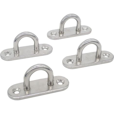 Boucle de porte ovale en acier inoxydable, boucle de plaque à œillet pour corde de bateau fixe suspendue pour hamac de yoga, dispositif d'accouplement (1/5)