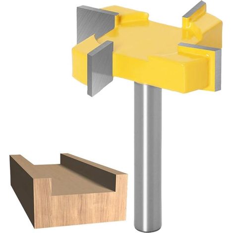 Nannigr Fraise à raboter, 8mm Tige Routeur Bit, Fraise à aplatir, Fraise à plaque, Fraise à bois pour défonceuse, T Forme Routeur, pour le travail du bois en surface (1/5)
