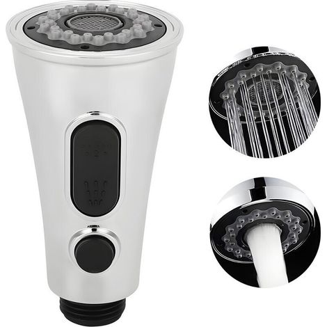 Faucet Extender,Kitchen Faucet Sprayer Head ABS Chrome Convenient Pull Down Sink Spray Nozzle for Home Use - Dual mode