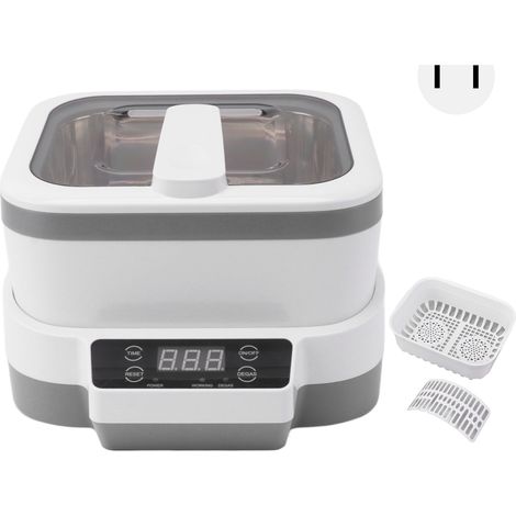 Nettoyeur ultrasonique pour bijoux 70W haute puissance grande capacité 1200ml avec affichage numérique du temps prise américaine 110V (1/5)