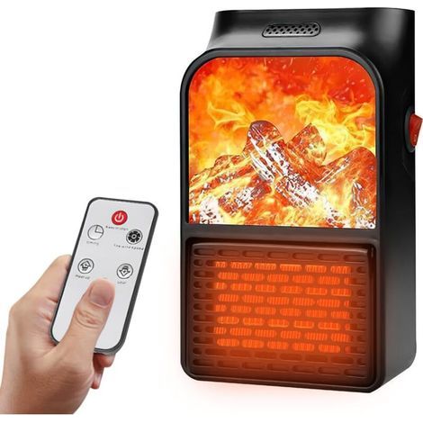 Mini radiateur soufflant en céramique à économie d'énergie, radiateur électrique silencieux avec télécommande, radiateur radiant intérieur avec protection contre la surchauffe pour salle de bain (1/4)