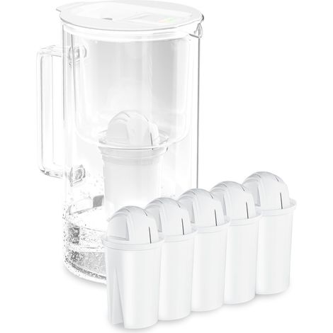 carafe filtrante verre 2L avec compteur LED, 5 filtre classic Blanc (1/5)