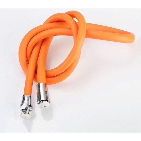 Flexible de douche en silicone, conception flexible de 200 cm (79 pouces), compatible avec les pommeaux de douche standard et installation facile. (1/5)