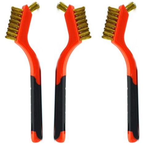 Ensemble de 3 petites brosses de nettoyage en fil de laiton pour éliminer la rouille des trous (1/5)