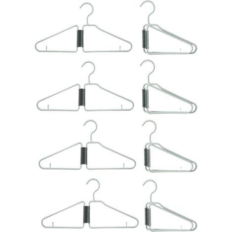 8 grucce pieghevoli, grucce pieghevoli in plastica, grucce pieghevoli portatili, grucce da viaggio pieghevoli facili da usare (verdi) (1/4)