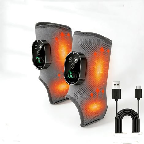 Masseur de Pieds Electrique Lot de 2, 6 Niveaux de Chaleur et 3 Vibrations, Sans Fil, Neuropathie Pieds avec Minuterie, Massage des Pieds pour Soulagement de la Douleur et Détente en Profondeur (1/5)