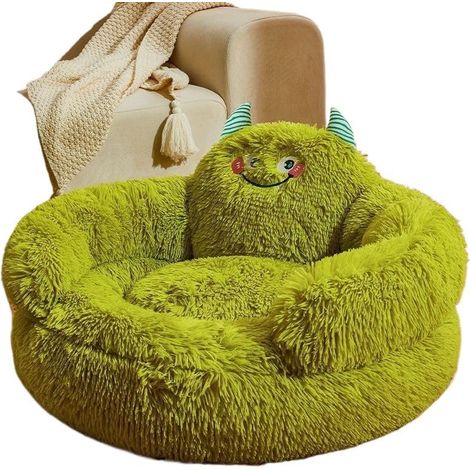 Coussin rond et moelleux pour chats et chiens de petite et moyenne taille, nid douillet et chaud pour l'hiver, taille M (1/5)