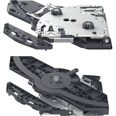Hettich FurnSpin S Rechts Push to Open Silent Oben Set