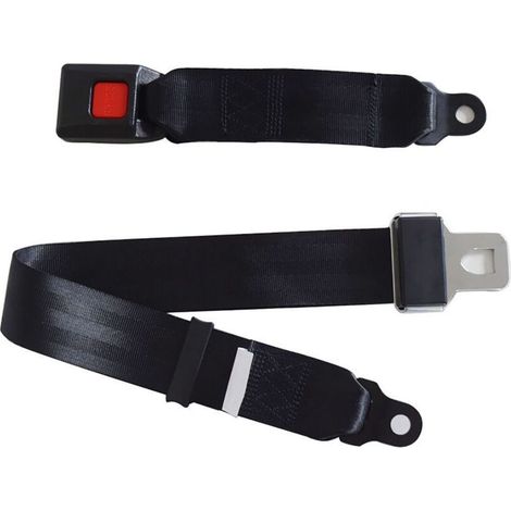 Ceinture de sécurité 2 points réglable noire Installation facile Haute résistance à la traction Universelle pour voiturette de golf et autobus scolaire (1/4)