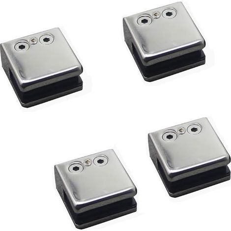 supports carrés en acier inoxydable pour étagères en verre (1/5)