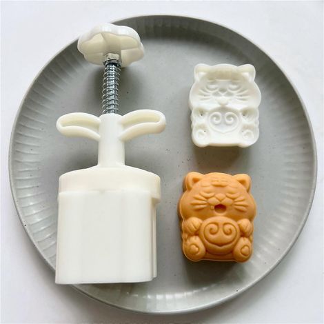 Tampons à gâteaux de lune, moules à gâteaux de lune en forme de tigre, accessoires de pâtisserie en plastique (1/4)