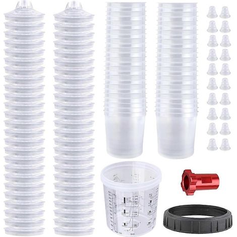 Ensemble de 50 godets et couvercles Paint GunCup de 600 ml (20 oz). (1/5)