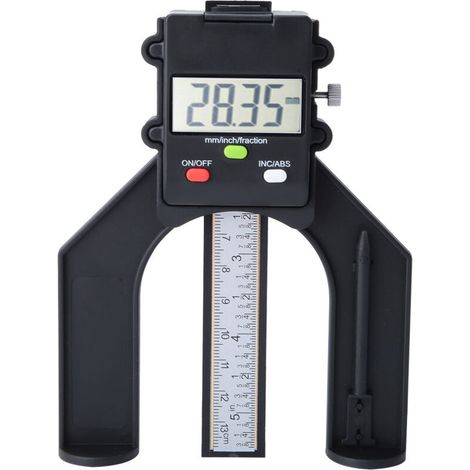 Jauge de profondeur numérique, règle d'affichage de la profondeur de 0 à 80 mm Affichage LCD magnétique Main de travail du bois numérique (1/4)