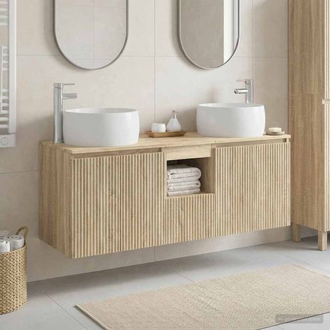 vidaXL Bathroom Cabinet Set 3 pcs Sonoma Oak 49.5 x 44.5 x 66 cm (1/5)
