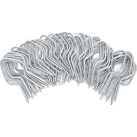 Lot de 100 attaches de clôture en acier galvanisé, calibre A, adaptées aux poteaux de clôture. (1/5)