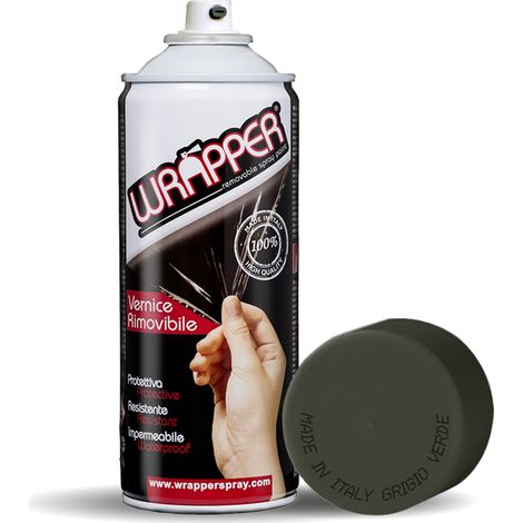 Wrapper, pellicola spray rimovibile, 400 ml - Grigio verde