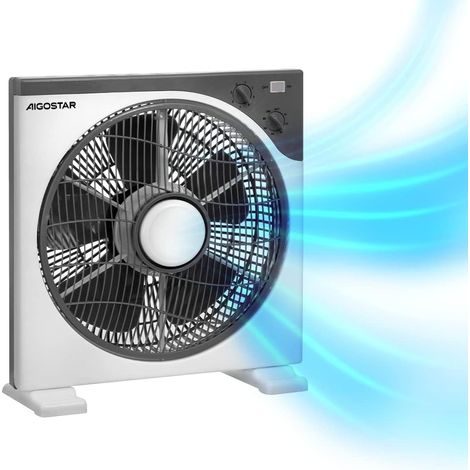 Aigostar Ventilatore Box da Tavolo 35W 5 Pale 3 Velocità Timer 1h