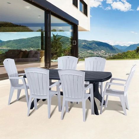 Curver Santorini Gartenstuhl Graphit Stapelbar (1/3)