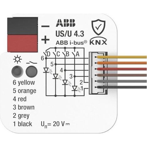 Domotikkomponente ABB us/u4.3 KNX kompatibel Maße 10x10x3 cm