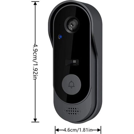 1 Sonnette WiFi,Caméra 1080p HD,Vision nocturne,Étanche,Sans fil,Moniteur sécurité,Alarme,Interphone vidéo,Maison (1/5)