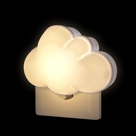 Veilleuse Enfant Prise, Nuage Lampe de Nuit Chambre Bebe, Automatique Capteur Crépusculaire, Blanc Chaud, LED Murale, Lumière Maternité, Decoration Chambre Nouveau-né (1/5)