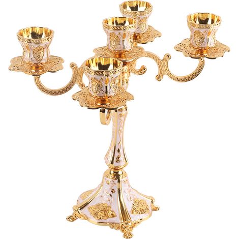 Candélabre rétro pour la maison, bougeoir européen en relief, décoration de table pour dîner ou mariage (1/5)
