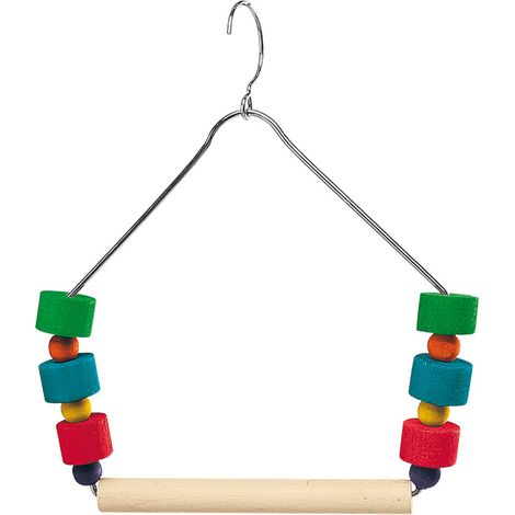 Ferplast Balançoire PA 4084 Balançoire pour canaris et oiseaux exotiques avec perchoir en bois et dés colorés. Variante PA 4084 - Misure: 12.5 x h 17.5 cm -