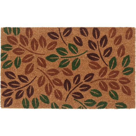 Tapis de porte naturel 45 x 75 cm antidérapant durable intérieur extérieur en fibre de coco naturel (1/5)