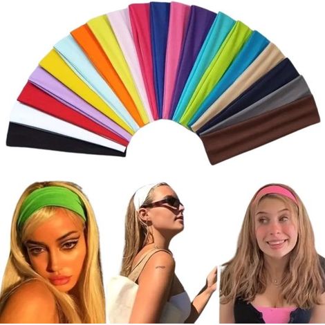 Bandeaux de sport antidérapants, lot de 20, élastiques et anti-transpiration, 20 x 5 cm, pour fitness, course, yoga et activités sportives (1/5)
