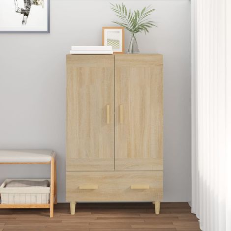 Buffet haut, Commode Armoire Luxueux, pour Salon Chambre Entrée Cuisine, Chêne sonoma 70x31x115 cm Bois d'ingénierie OIB2192E (1/5)