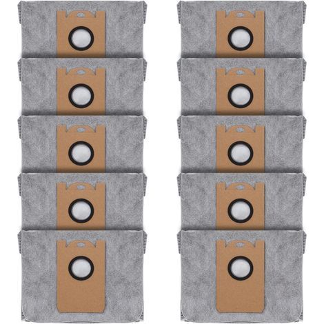 Lot de 10 sacs à poussière pour eufy RoboVac L35 Hybrid/L35 Hybrid+ LR30 Hybrid/LR30 LR20 Station de vidange automatique, système de filtration à 4 couches avec tissu à charbon actif pour éliminer les (1/3)