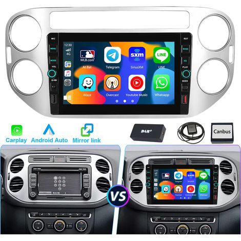 CAM Android 15 pour VW Tiguan 5N 2007-2016 Golf Plus Navigation CarPlay GPS USB Type-C 32 Go (1/5)