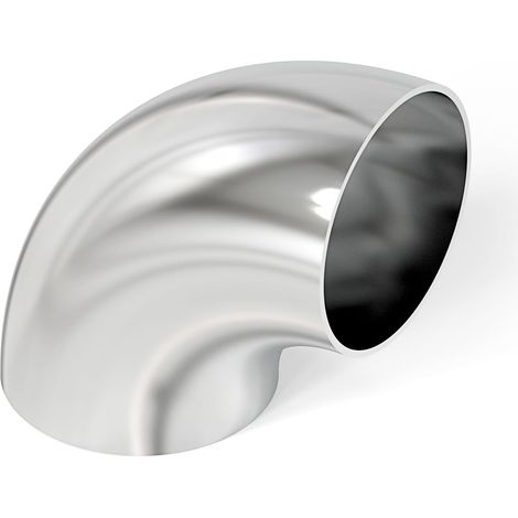 304 Acier inoxydable 2.25" Diamètre extérieur 90 Degré Coude de cintrage sur mandrin - Épaisseur 16GA/1.6mm, pour rampe d'escalier. (1/5)