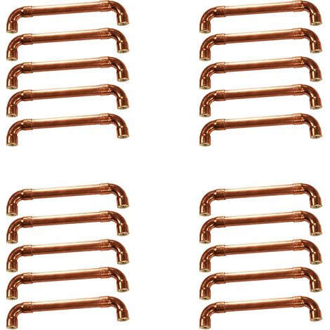 Lot de 20 Poignées en matière Cuivre - Entraxe 128 mm - Ø12 - Arcanaute (1/3)