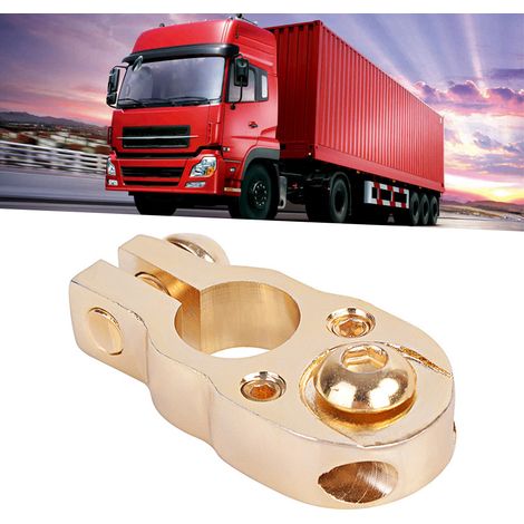 Borne de batterie en laiton pur 15,9-17,5 mm pour voiture/camion, boulon pôle positif et négatif (1/5)