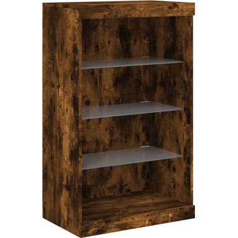 Credenza credenza cassettiera armadio portaoggetti organizer cucina soggiorno soggiorno con luci a LED 60,5 x 37 x 100 cm Marrone 020029887