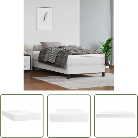 The Living Store Matelas de lit à ressorts ensachés Blanc 100x200x20 cm - Matelas - Matelas À Ressorts Ensachés - Matelas Blanc - Matelas Confortable - Matelas Support Moyen (1/5)