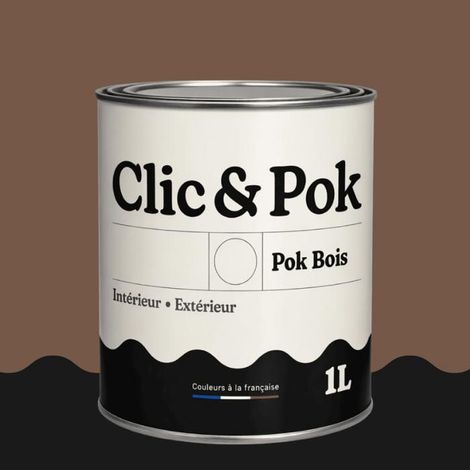 Peinture Bois Extérieur – POK BOIS - 1L - RAL 8025 - Brun pâle- Résistante aux intempéries - Ne s'écaille pas