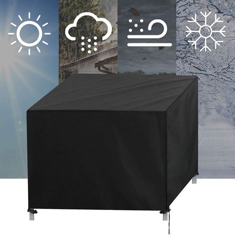 Housses de meubles de jardin d'extérieur 420D Oxford imperméables et anti-poussière pour canapé, table, chaise, patio, 707070cm, noir (1/5)