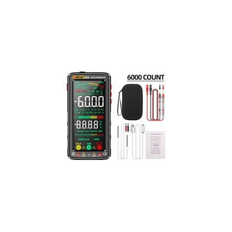 Multimètre numérique intelligent rechargeable – Mesure tension, courant, résistance, diode, fréquence – Sécurité anti-brûlure, étui silicone (1/5)