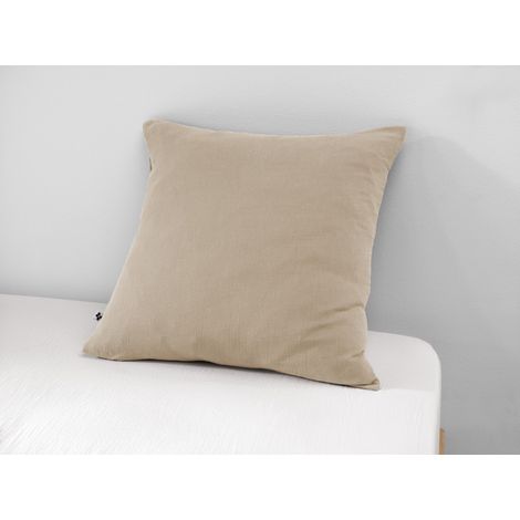 Taie d'oreiller "Gaïa" 60 x 60 cm & 50 x 70 cm "Gaze de Coton" l'Effet Papillon - Gaia Ficelle - Taie d'oreiller 60 x 60 cm