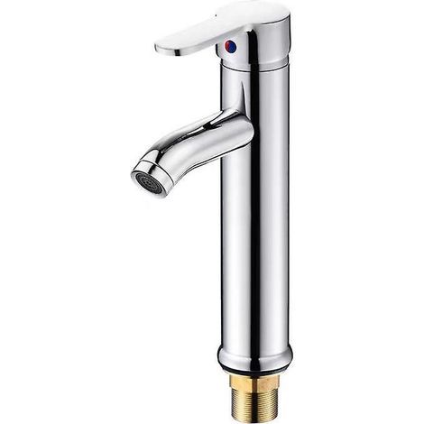 robinet De Lavabo En Acier Inoxydable, Robinet D'eau Chaude Et Froide De Salle De Bain, Couleur Chrome (1/4)