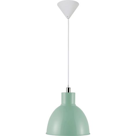 Suspension en métal vert pour intérieur, hauteur 20 cm, indice de protection IP20, douille E27, fixation plafond, 1 pièce (1/3)