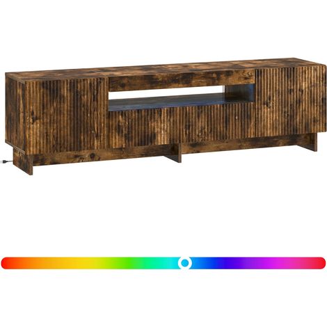 Maison Exclusive - LED-TV-Schrank Raucheiche Holzwerkstoff (1/5)