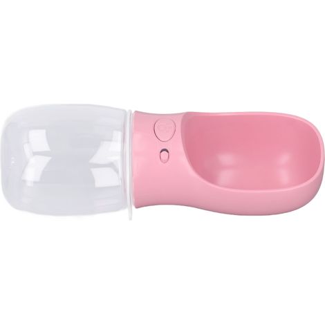 350-ml-Kunststoffflasche, tragbarer Wasserspender für Welpen, Hunde und Katzen, ideal für Reisen und Outdoor-Aktivitäten, rosa. (1/5)