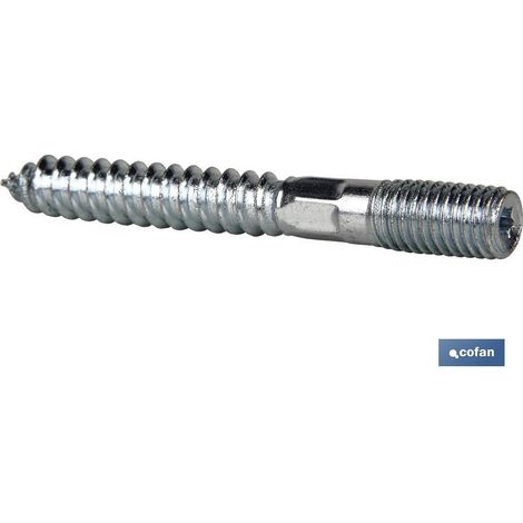 Pack de 100 tiges filetées double écrou zincées M6x60 avec empreinte Torx
