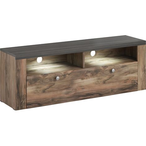 Mueble TV Salelbo 103, Nuez, Número de puertas: 1, Número de cajones: 0, 140x49x37cm