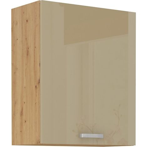 Hängeschrank 60 Eiche Artisan Cappuccino Hochglanz Küchenzeile Küchenblock Küche (1/5)