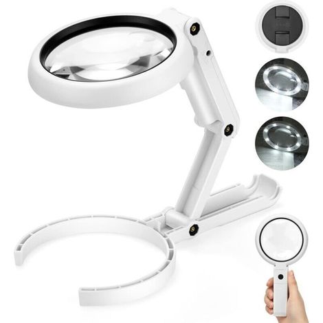 YMYNY Loupe à Main, 5X 11X Loupe de Table avec Support Pliable, pour Bureau, Bijoux, Journaux, Lecture, Montre Réparation Artisanat (1/4)