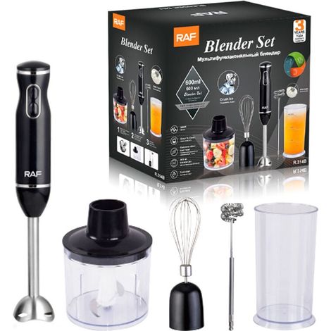 Mixeur plongeant 800W – Hachoir 500ml et mélangeur 600ml – Acier inoxydable sans BPA – Turbo pour mélange rapide (1/5)